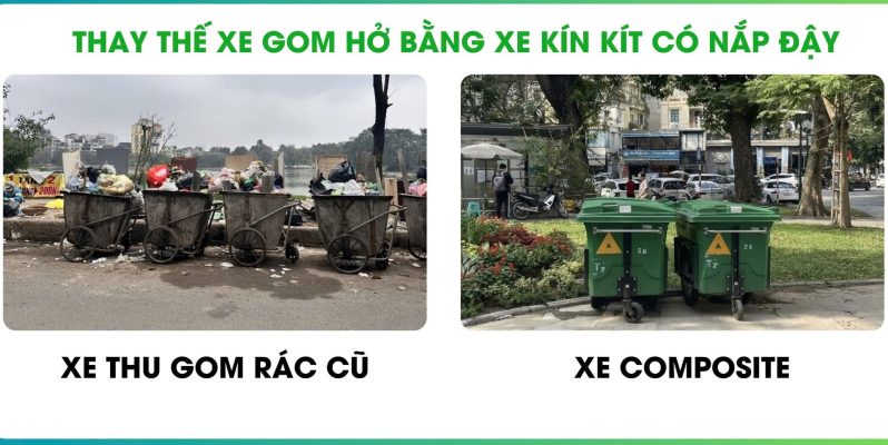 Thay thế xe gom rác bằng xe kín khít có nắp đậy